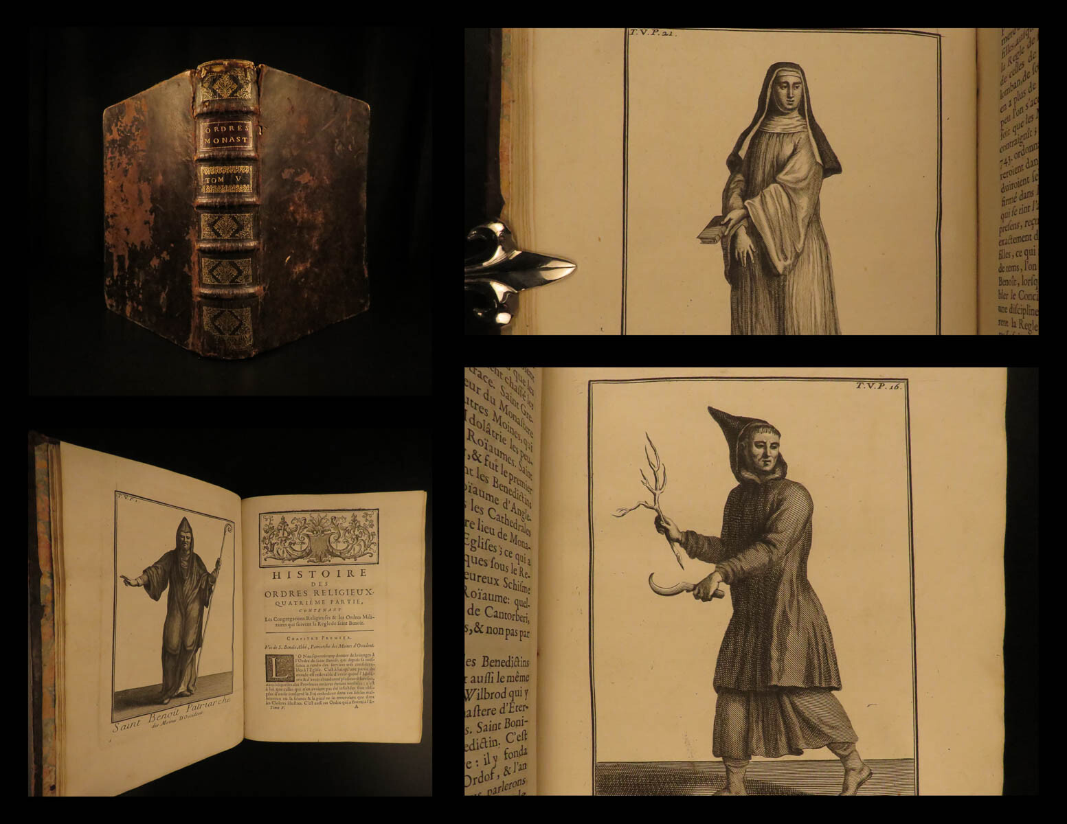 1718 1ed MONASTIC & Military Religious Orders Franciscan Monks Saints Helyot