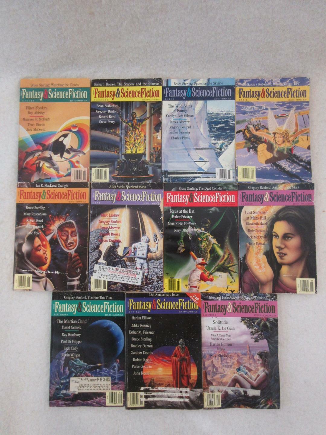 Lot of 11 FANTASY & SCIENCE FICTION Mercury Publication 1994 Complete Year