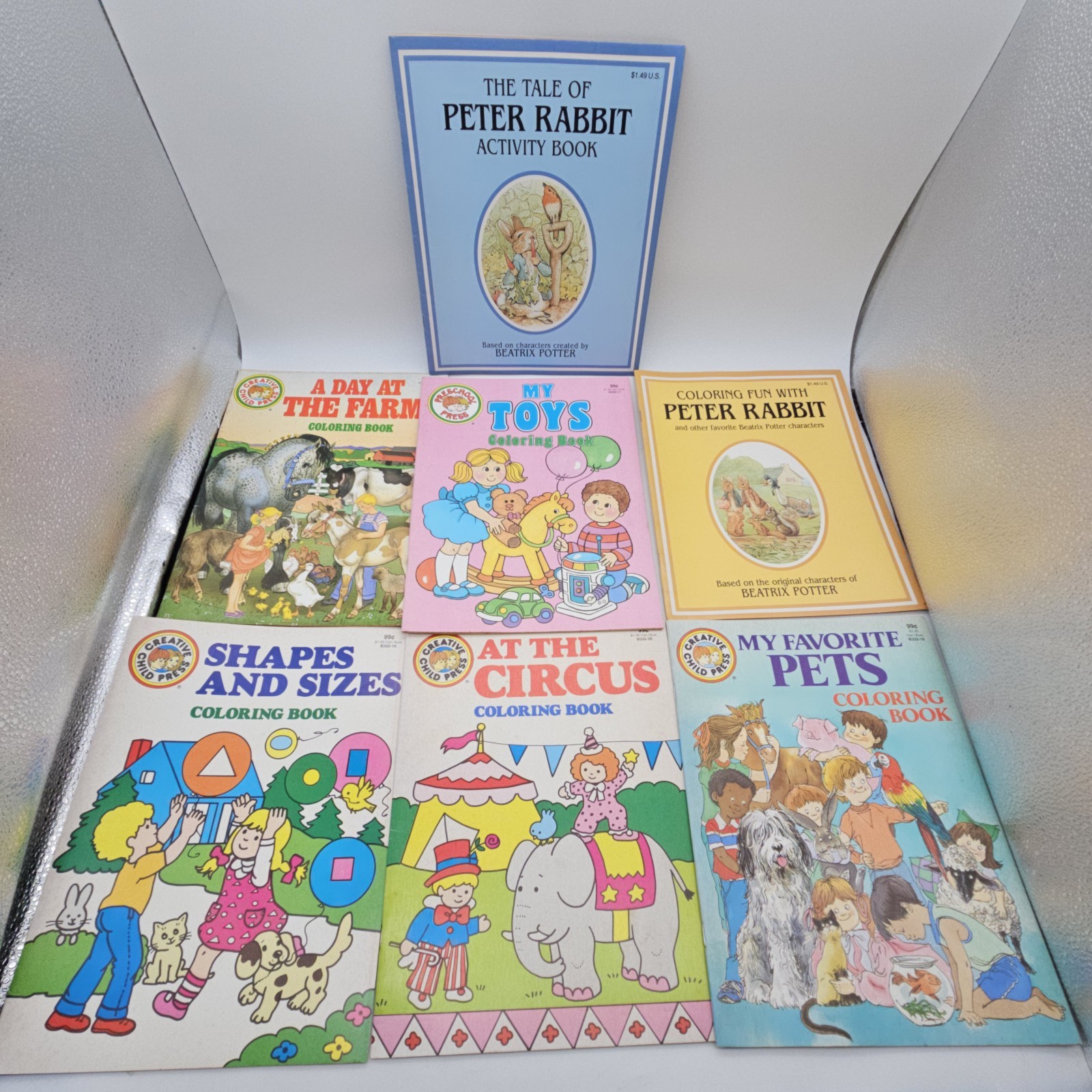 VTG Lot 7 Kids Coloring & Activity Books Creative Child Press Peter Rabbit 1990s