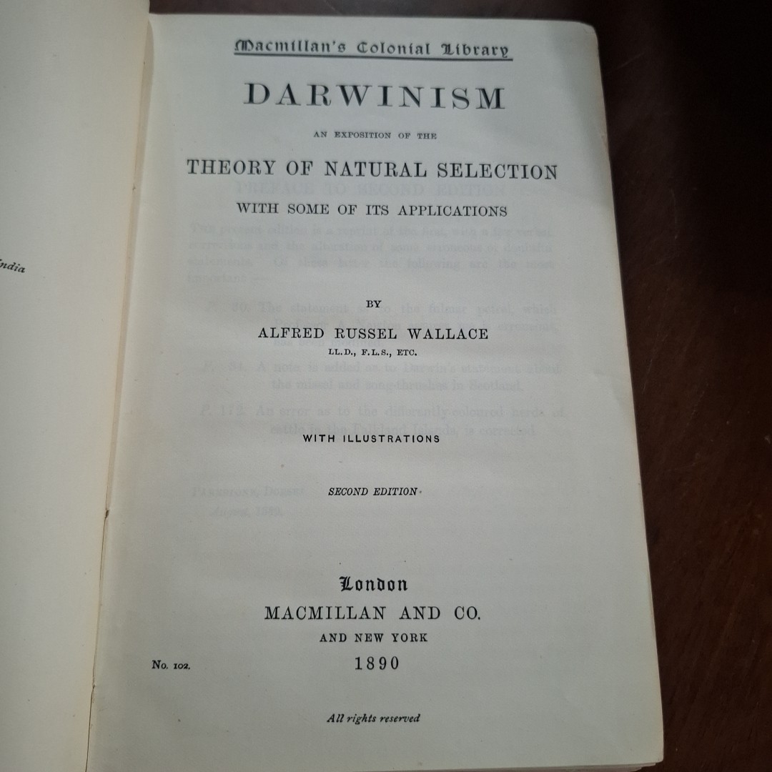 A. R. WALLACE ~1890~ DARWINISM THEORY NATURAL SELECTION 102 Macmillan Colonial