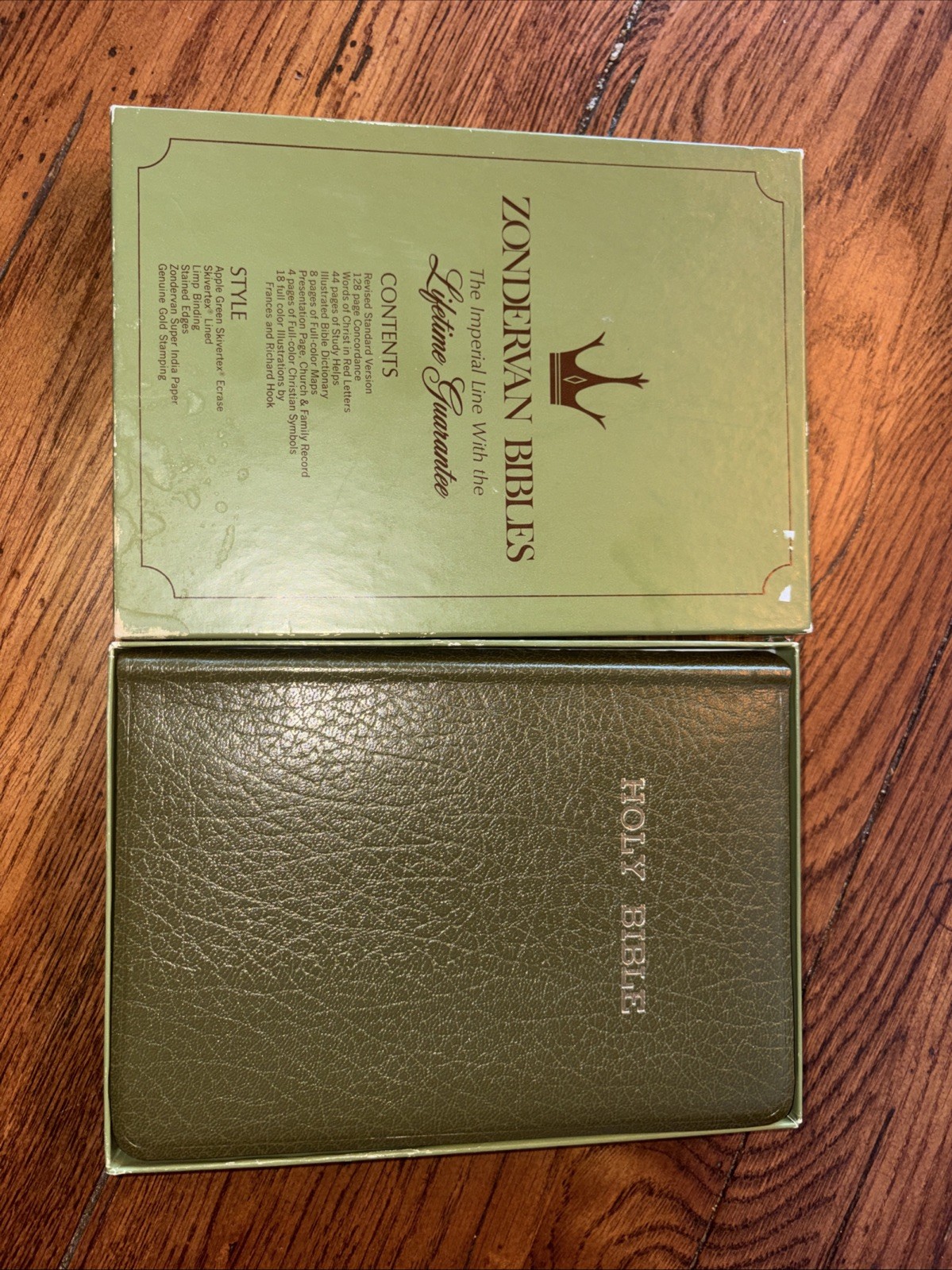 Zondervan RSV Red Letter Bible Imperial 525 Apple Green Skivertex Vintage 1952