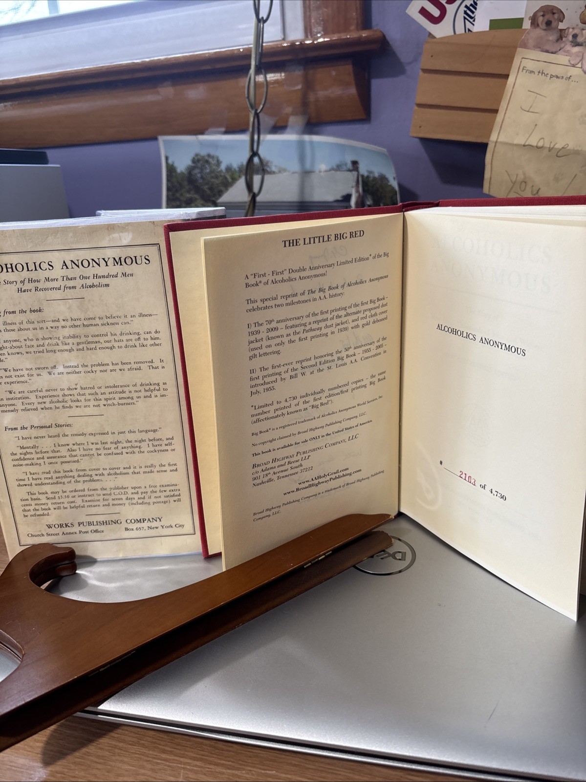 AA ALCOHOLICS ANONYMOUS LTD EDITION Pathway to a Cure BIG BOOK Cover NUMBERED