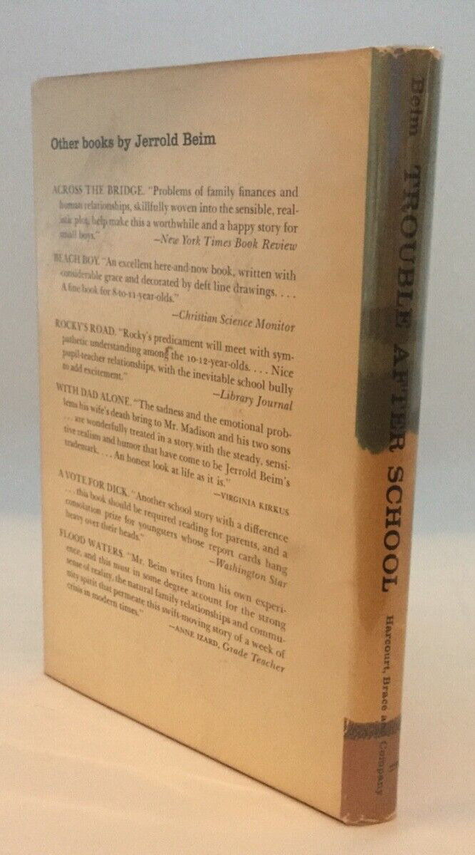 TROUBLE AFTER SCHOOL, Jerrold Beim / illus. Don Sibley. 1957. HCDJ. 1st.
