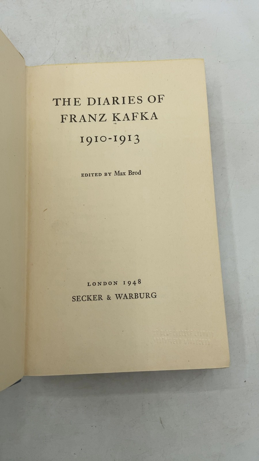 The Diaries of Franz Kafka 1910-1913 Franz Kafka Hardcover First published in…