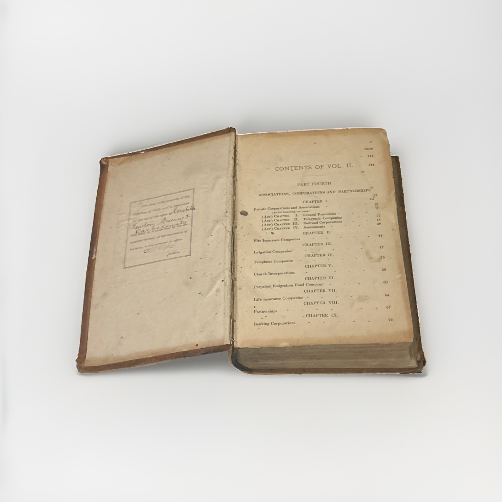 Compiled Laws of Utah 1888 – Vol 2, Rare Hardcover Legal Antique Government Book