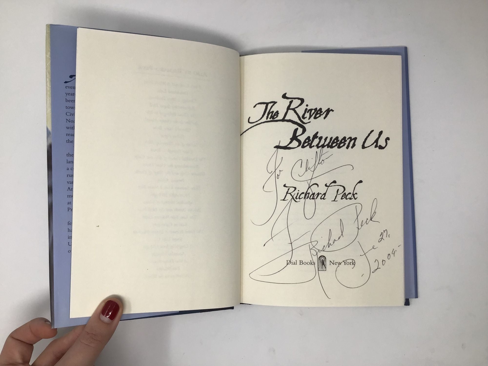 The River Between Us by Richard Peck Signed First 1st Edition LN HC 2003