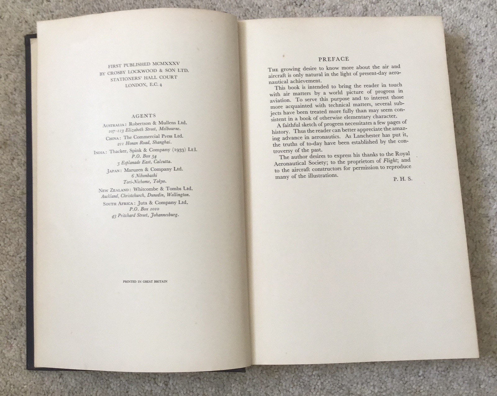 AIRCRAFT , PROGRESS AND DEVELOPEMENT, SUMNER 1935 signed to Ritchie