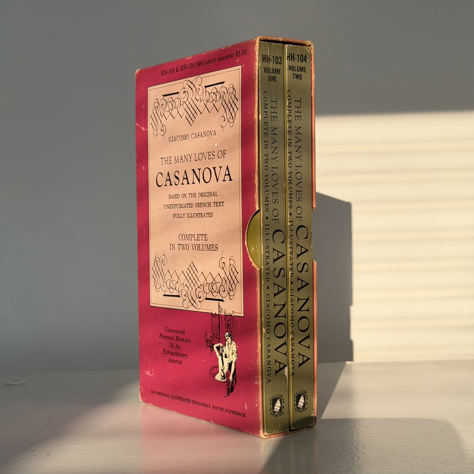 Vintage 1960s The Many Loves of Casanova 2 Vol Paperbck Pulp Fiction Adult Books