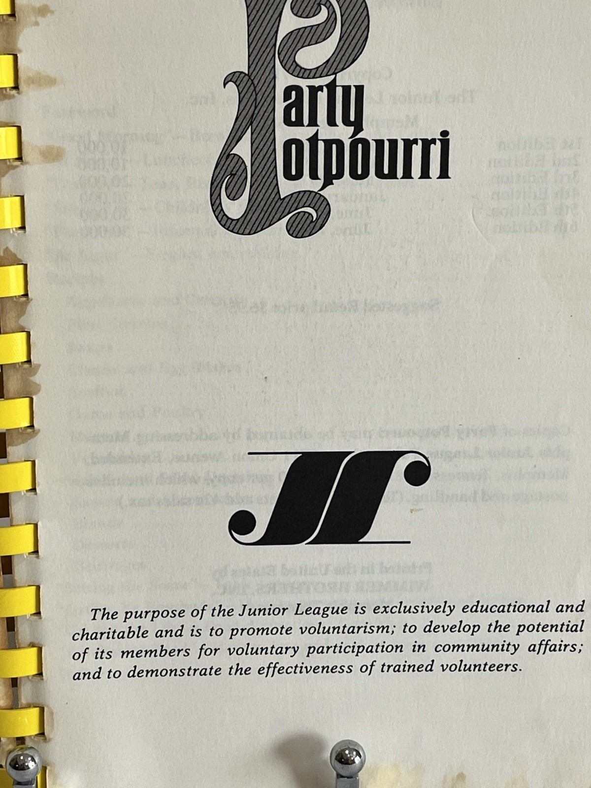 1980 Version Party Potpourri Entertainment Book. 1970s Flower Power Design