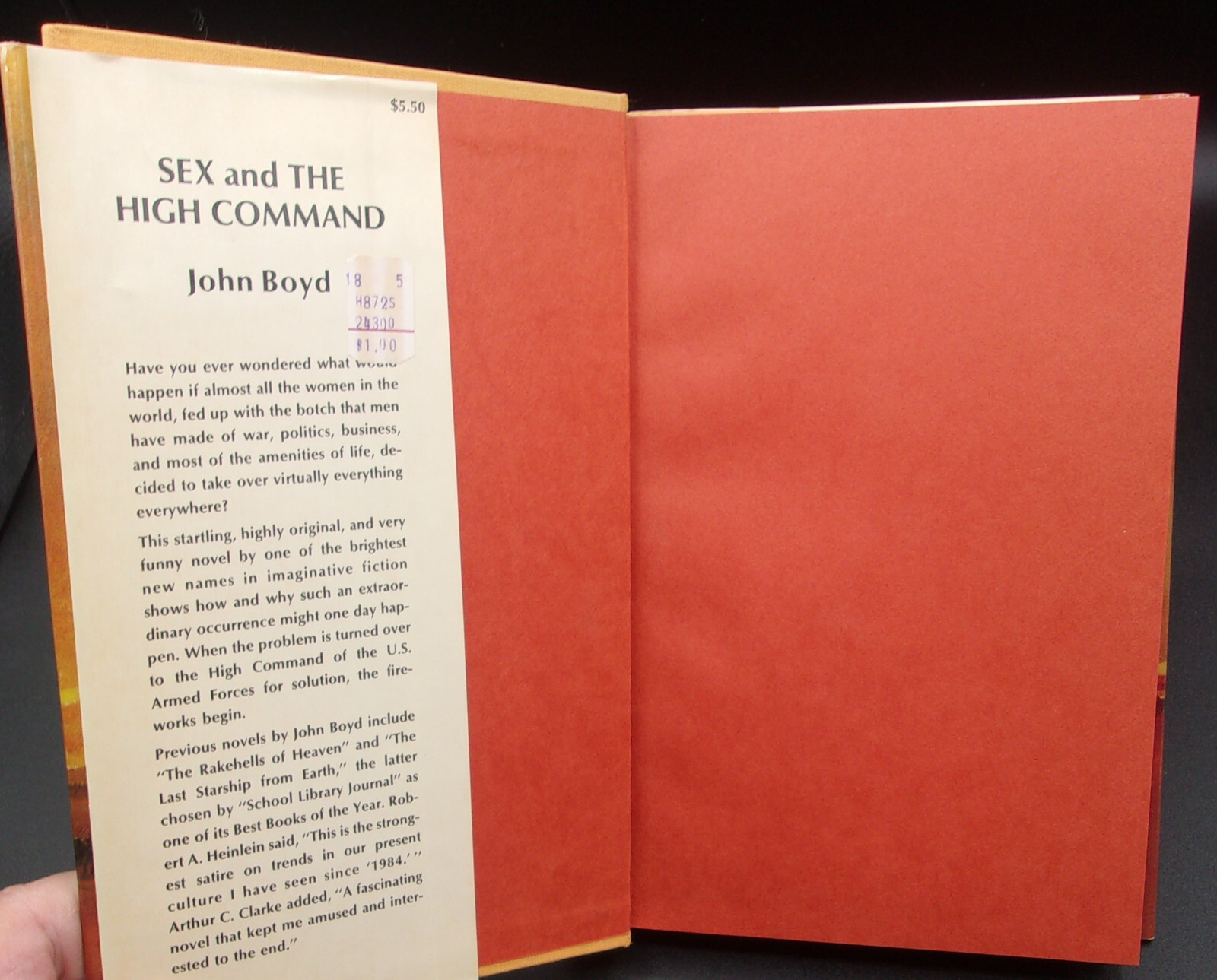 John Boyd SEX AND THE HIGH COMMAND First edition 1970 Science Fiction Novel HC