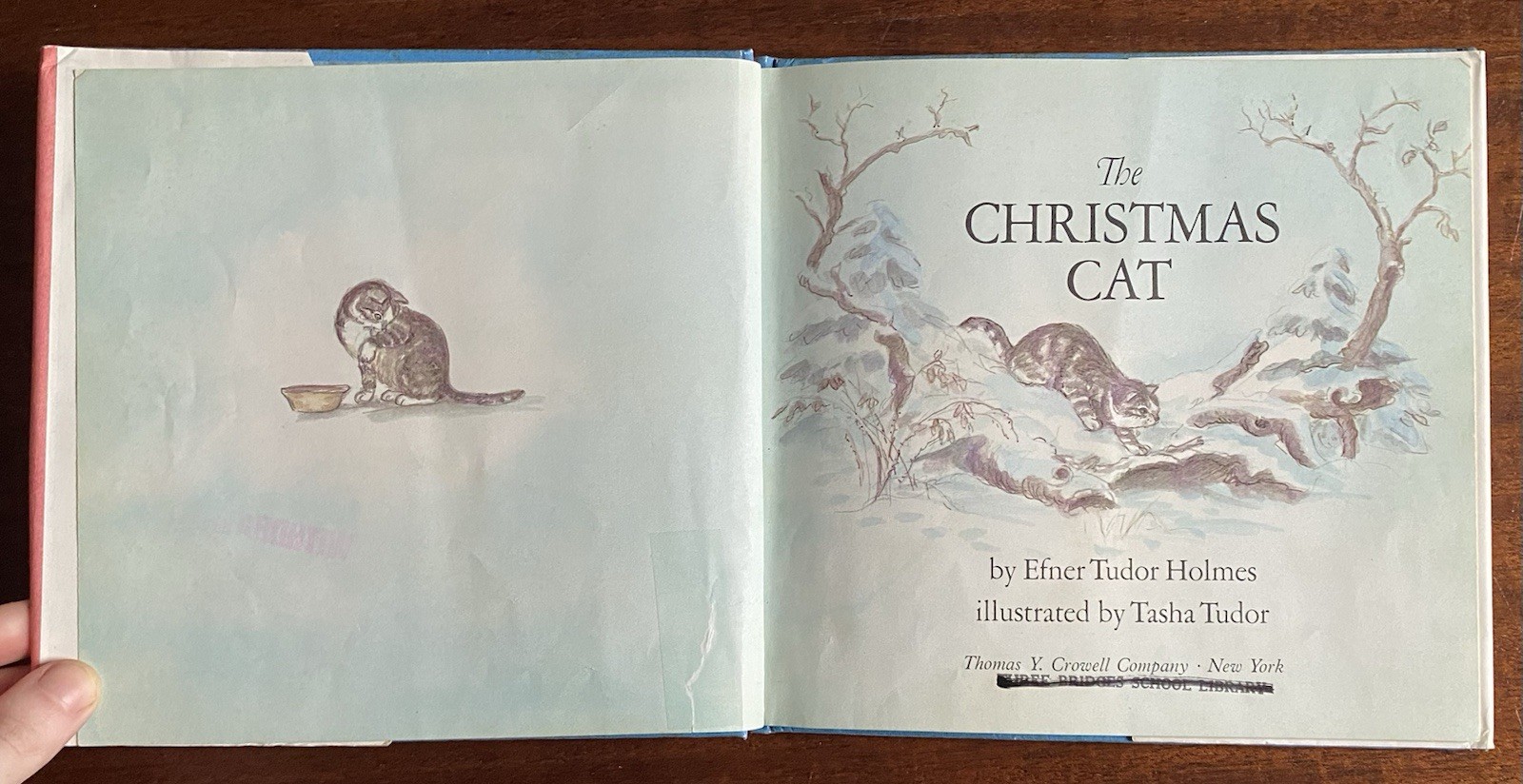 The Christmas Cat By Efner Tudor Holmes, Tasha Tudor, Vintage 1976 Hardcover