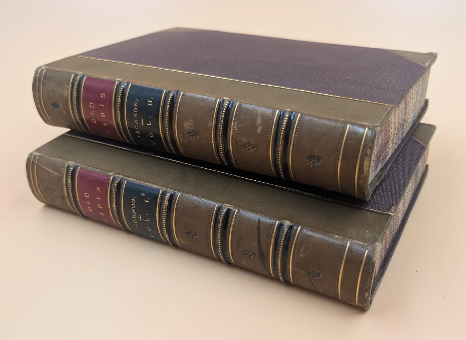 Old Paris 1878 2 Vol Set Catherine Charlotte Lady Jackson Fine Binding