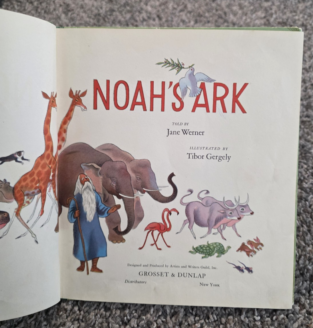 Noah’s Ark told by Jane Werner illus. Tibor Gergely 1943 vintage children’s book