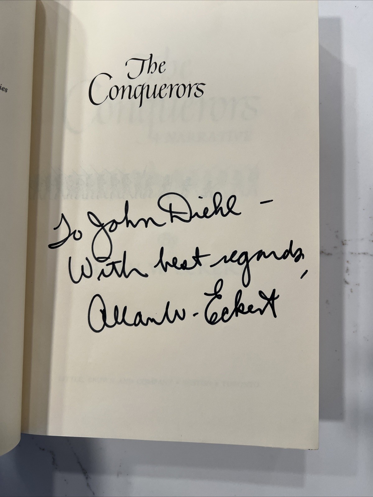 SIGNED 1st EDITION! The Conquerors by Allan W. Eckert Inscribed