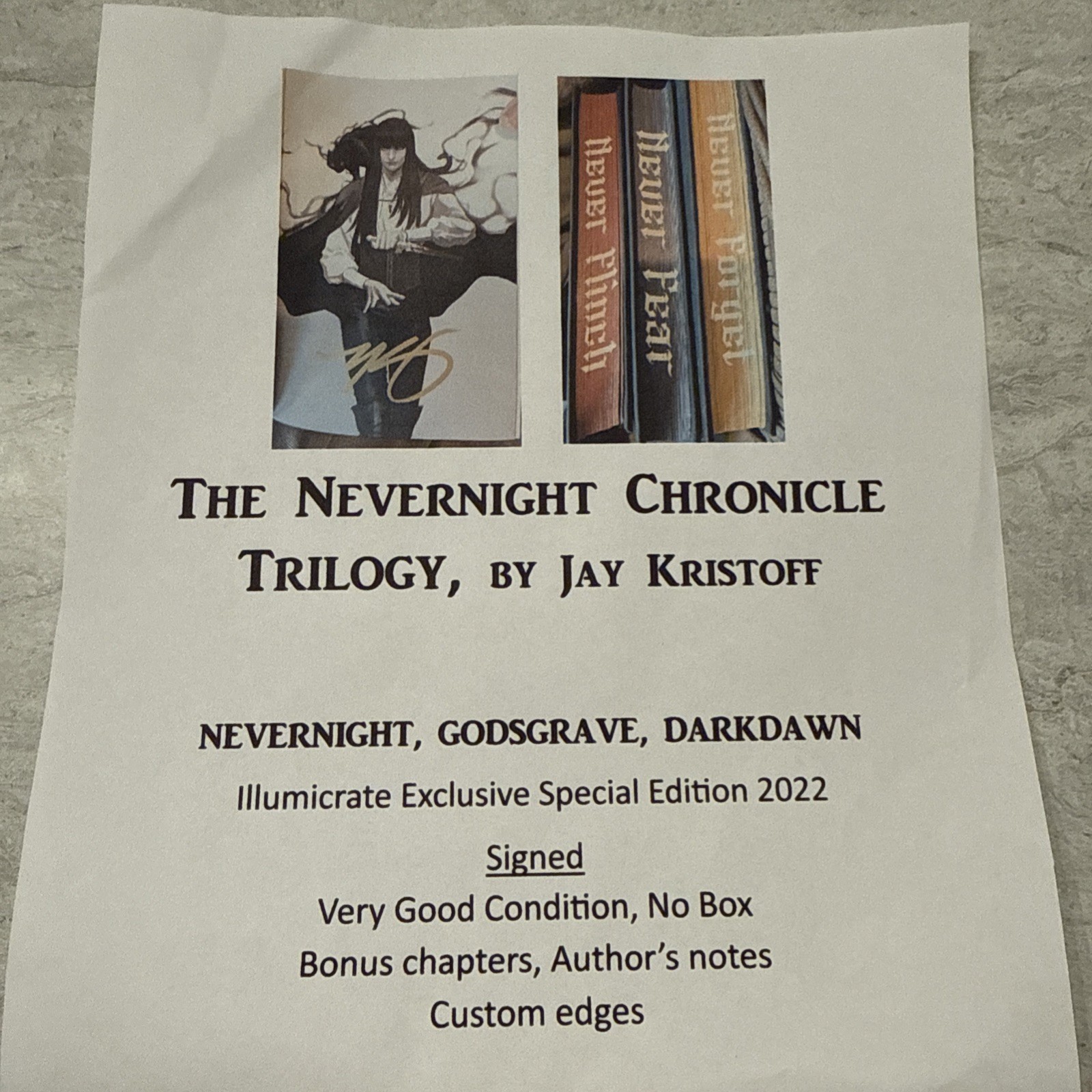 Litjoy Special Edition – The Nevernight Chronicles Box Set – Jay Kristoff SIGNED