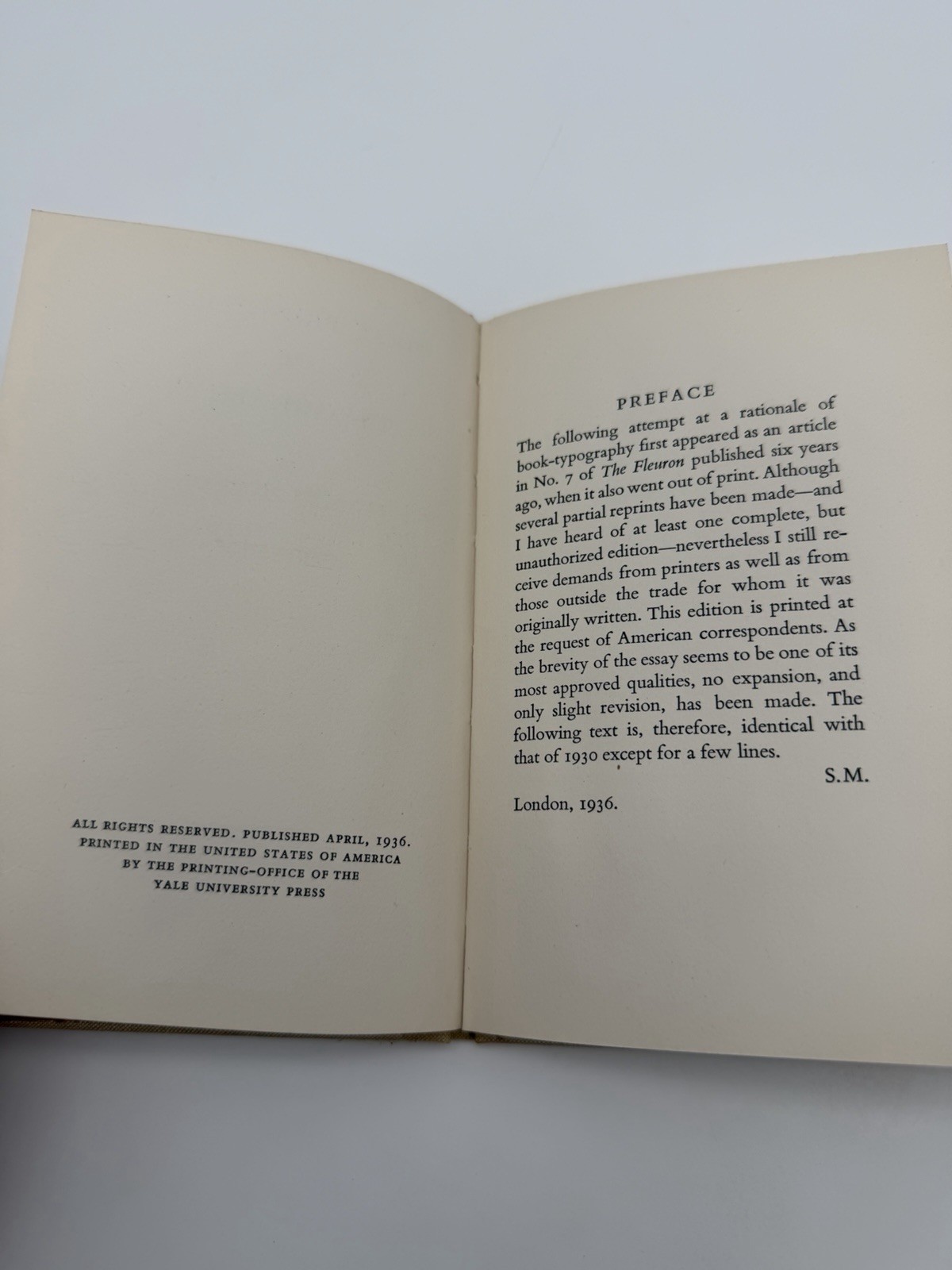 1936 First Principles of Typography Stanley Morison HC Dust Jacket Macmillan
