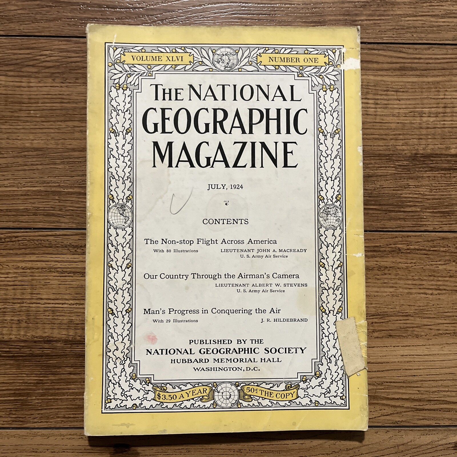 National Geographic Magazine July 1924 NON-STOP FLIGHT AMERICA – AIRMAN’S CAMERA