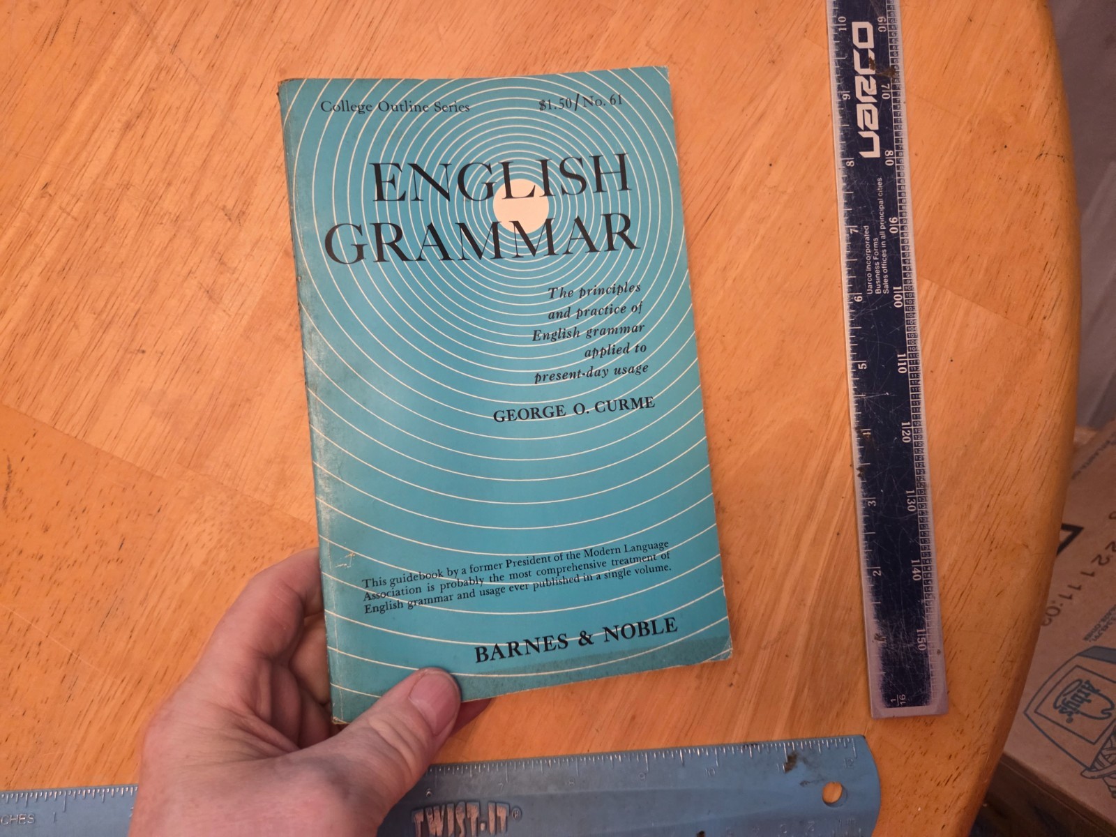 English Grammar by George O. Curme – 1960 Barnes & Noble Trade Paperback