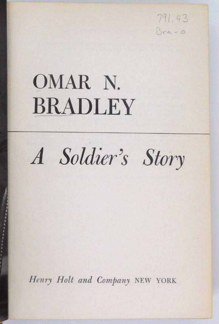 Book Omar N Bradley A Soldiers Story 1951 HB WWII General Battle Bulge War NO DJ