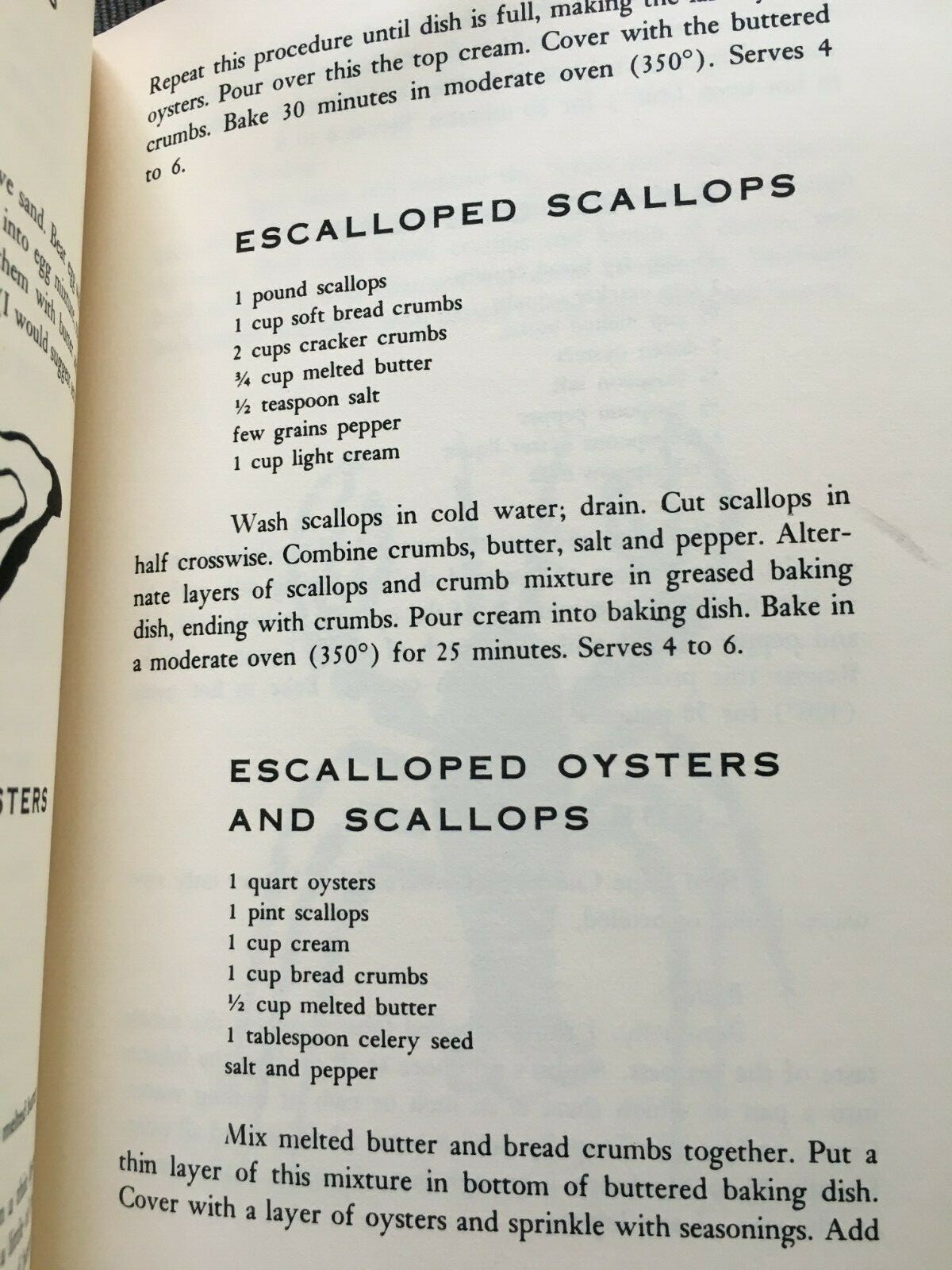 Peter Hunt’s Cape Cod Cookbook 1962 edition Oysters Clams Mussels Scallops