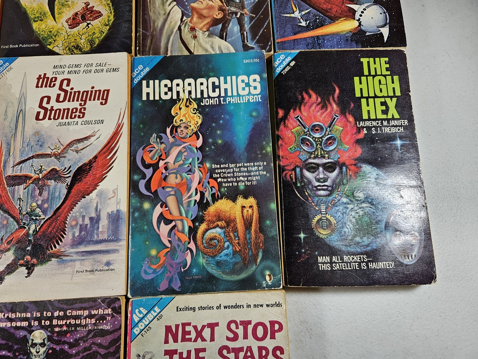 Lot of 13 Vintage Ace Double Novels Science Fiction Paperback Books