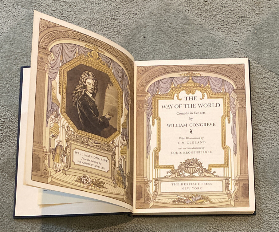 The Way of the World by William Congreve, Heritage Press HC ’59 w/ Sandglass