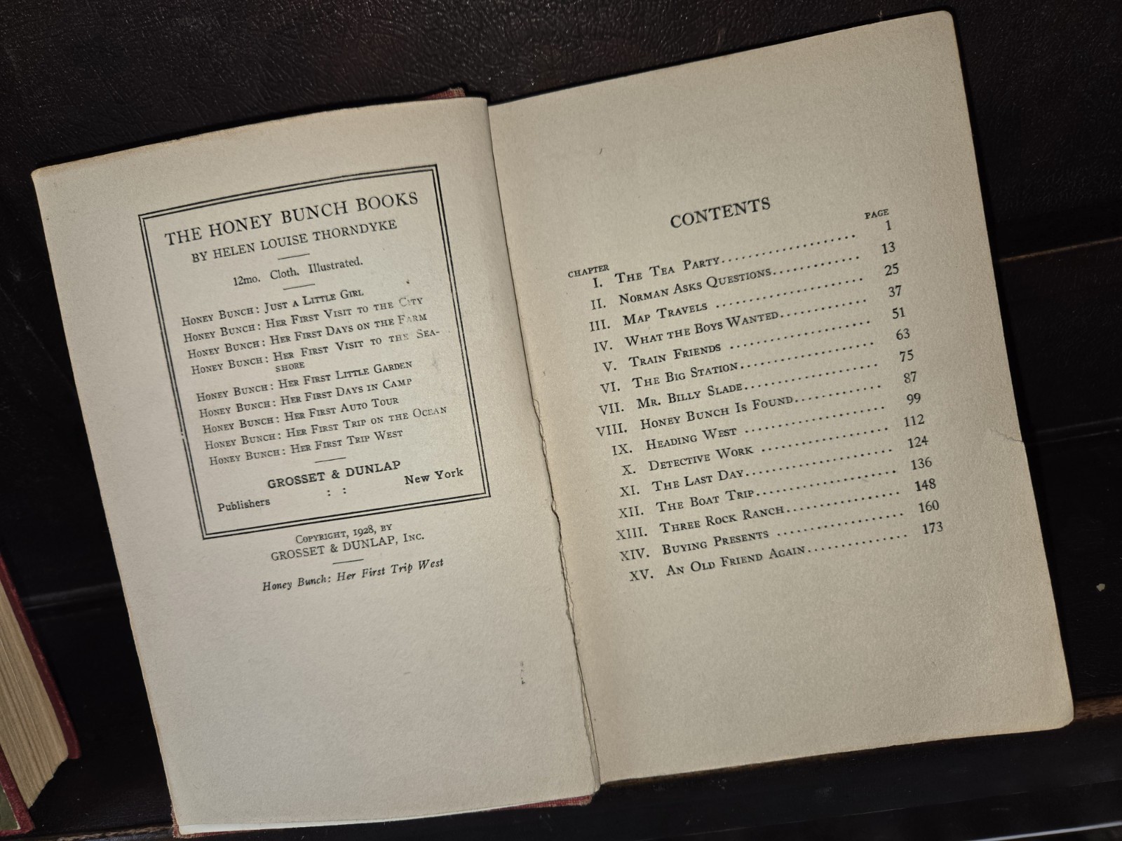 HONEY BUNCH HER FIRST TRIP WEST Helen Louise Thorndyke 1928 Illustrated HC