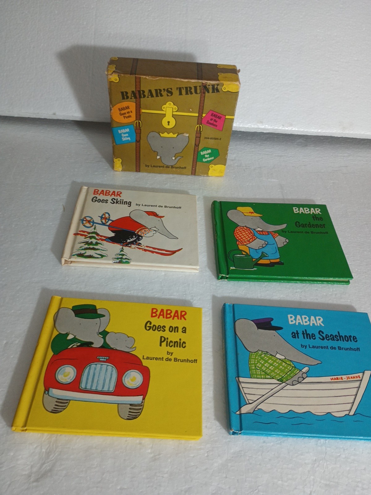 Babar’s Trunk Mini Book Set Laurent de Brunhoff 4 Books w/ Case Vintage 1966-69