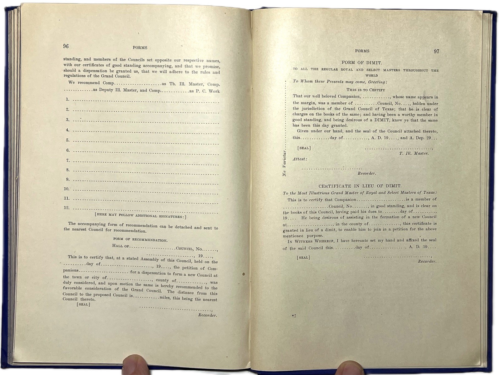 1908 PROCEEDINGS COUNCIL ROYAL SELECT MASTERS TEXAS TX WACO MASONIC RARE EDITION