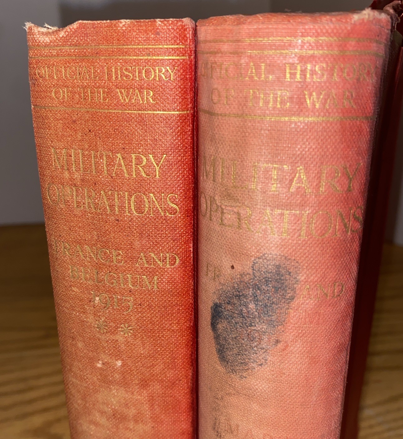 HISTORY OF WAR: FRANCE & BELGIUM MILITARY OPERATIONS ~ 1920s HBs w/Map Cases