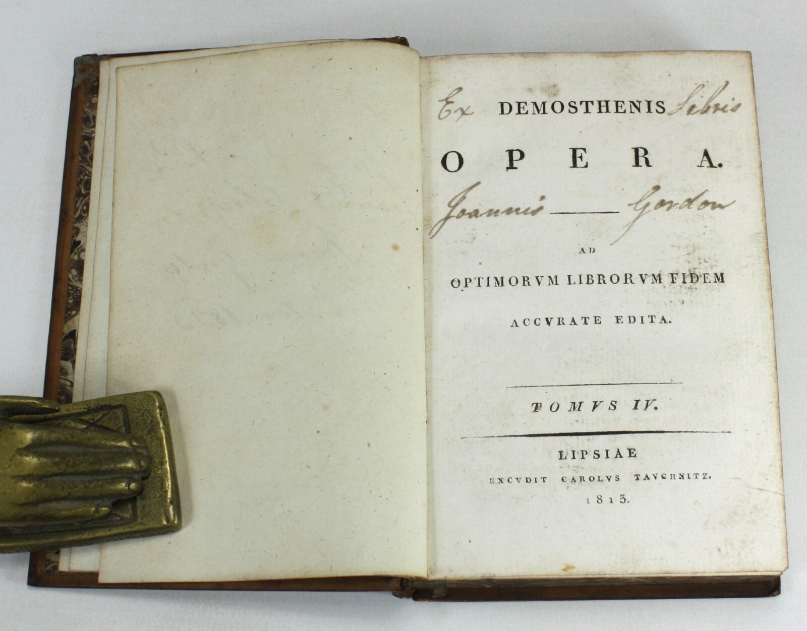 Demosthenis; Opera ad Optimorum Librorum Fidem, Tauchnitz, Leipzig, 1812, 5 vols