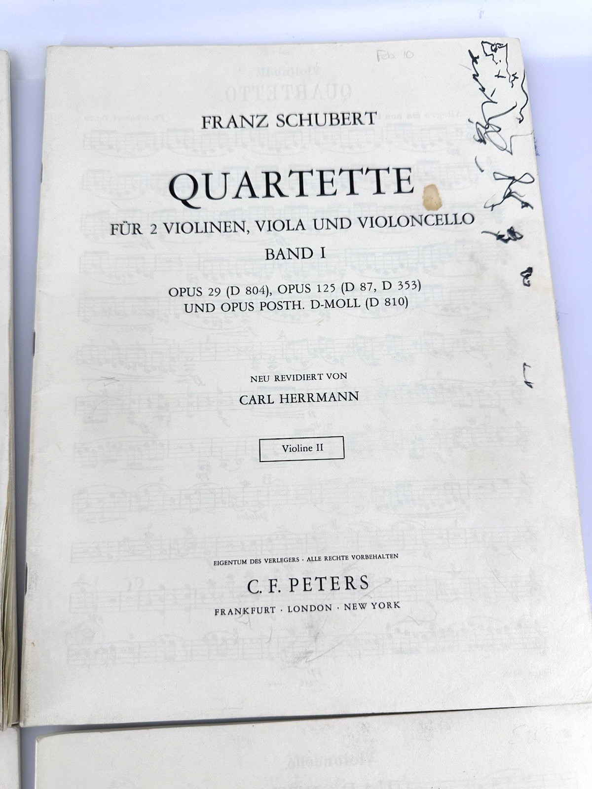 Vintage Schubert String Quartet Parts Band I C.F. Peters Complete Set D810 D804