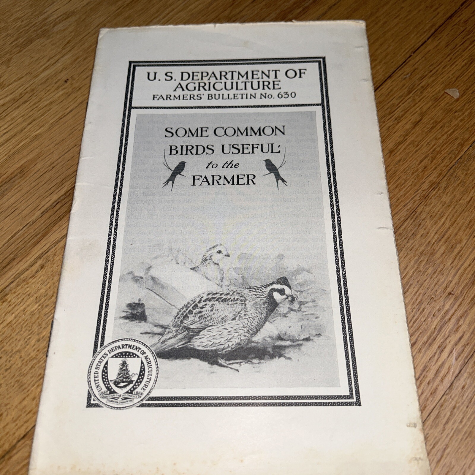 2 USDA Books COMMON USEFUL BIRDS / GAME AQUATIC & RAPACIOUS BIRDS 1926 / 1924