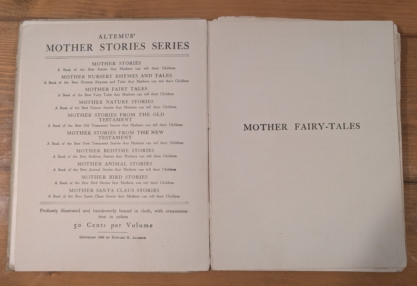 MOTHER FAIRY-TALES (1908 Altemus) HC 1st Illust’d. | Antique Cinderella Aladdin