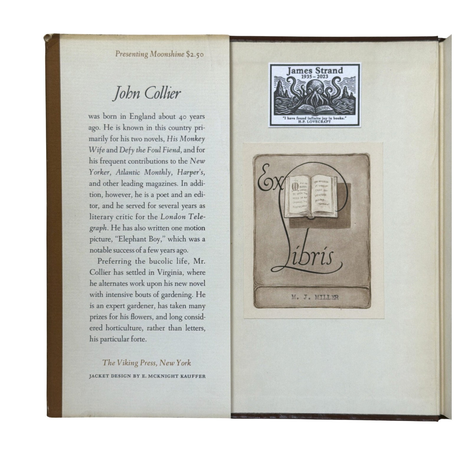John Collier / Presenting Moonshine 1st Edition 1941