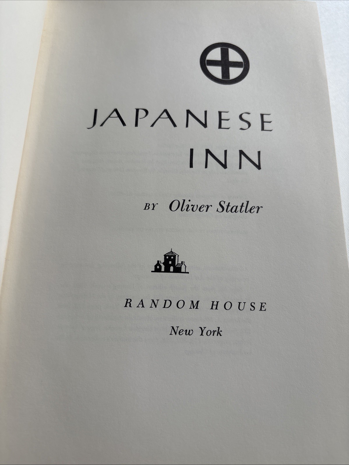 Japanese Inn by Oliver Statler 1961 1st ed/1st print hardcover dust jacket