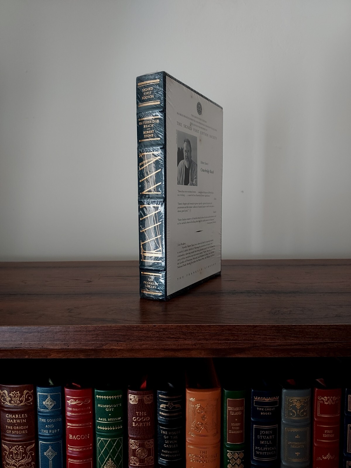 Franklin Library Outerbridge Reach SEALED? Robert Stone Leather Signed 1st Ed.