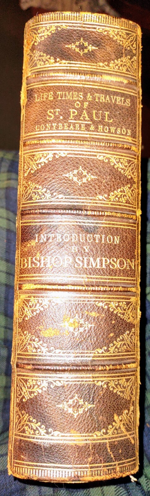 THE LIFE, TIMES, AND TRAVELS OF ST. PAUL 1st Edition, 1869, 3/4 Leather,Map