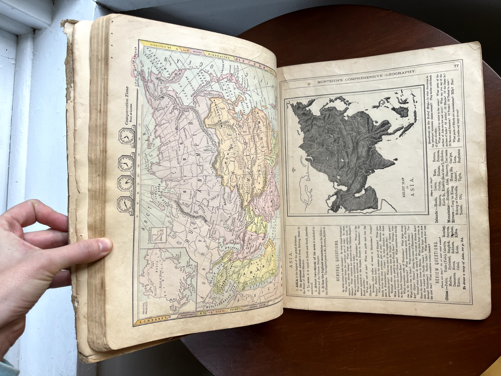 Antique Maps 1882 Monteith’s Comprehensive Geography Pacific Coast Edition