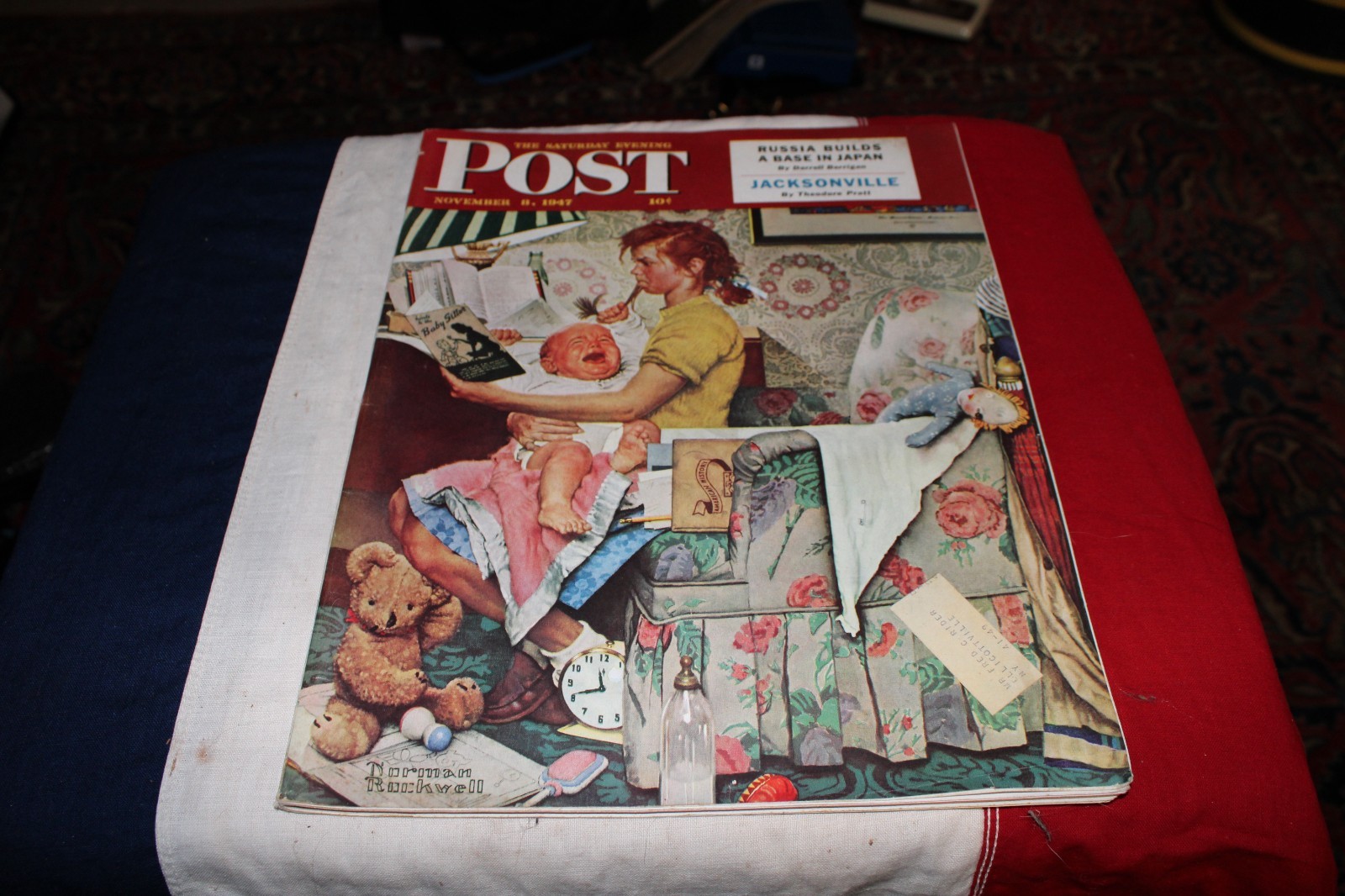 COMPLETE Saturday Evening Post NOVEMBER 8, 1947, NORMAN ROCKWELL COVER,BABY SIT