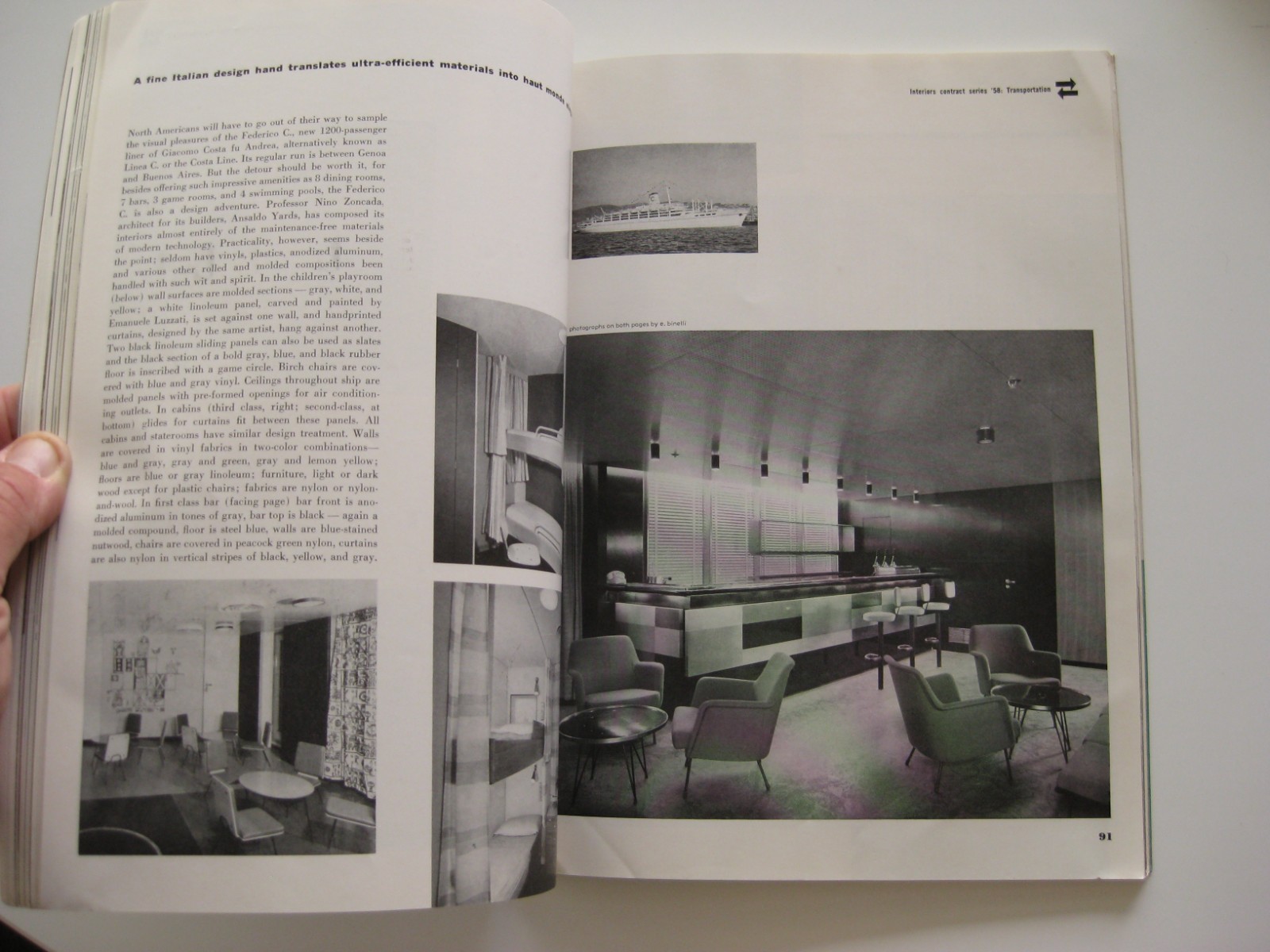 Vtg 1958 Interiors Magazine September Arnold Saks Cover Mid Century Design Art