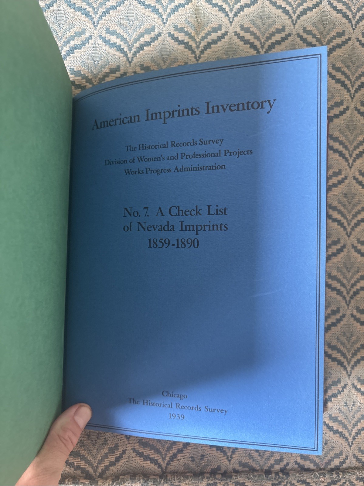 American Imprints Inventory 5-7 KY 1787-1810, 1811-1820, Nevada