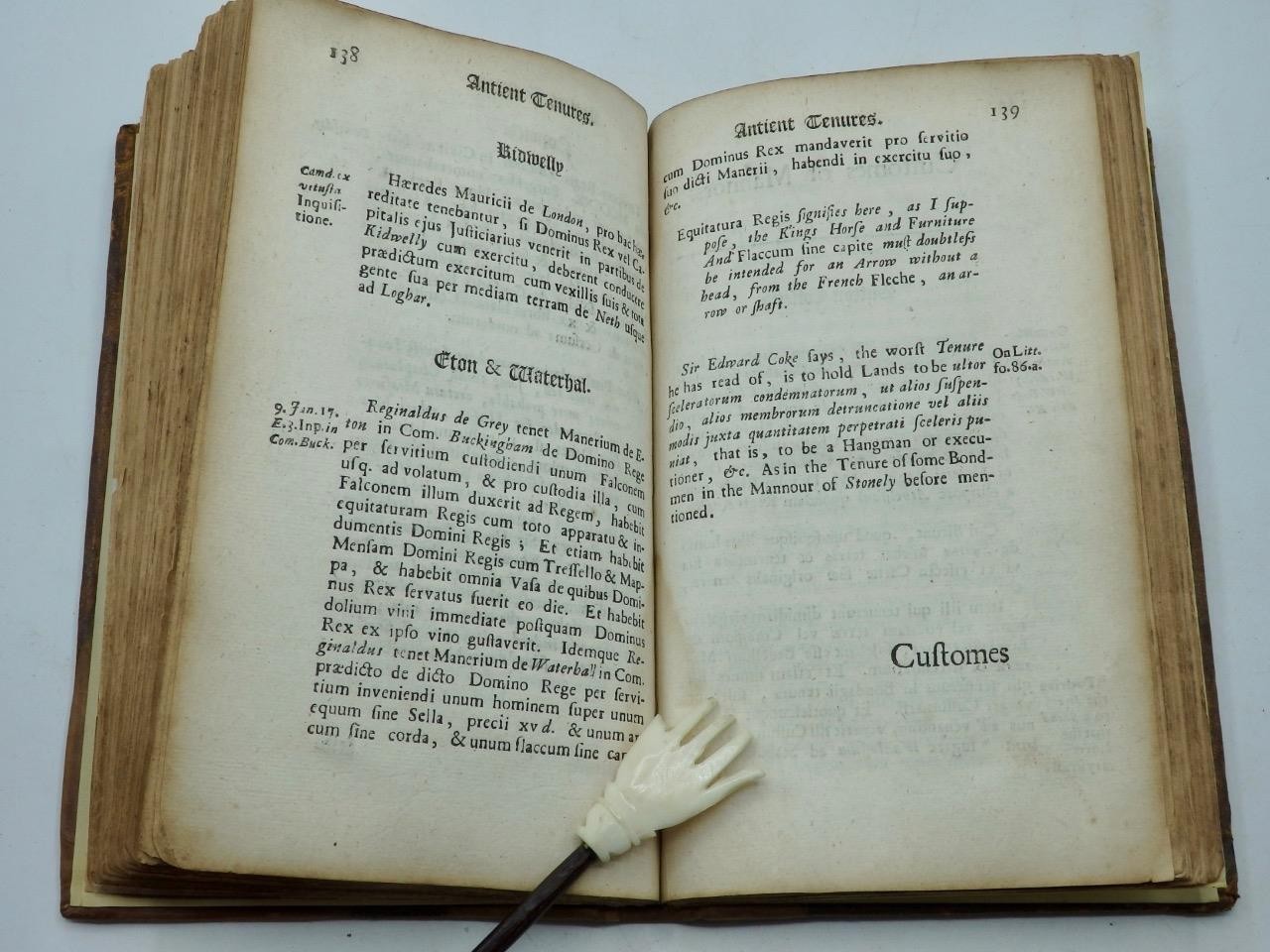 1679 FRAGMENTA ANTIQUITATIS Antient Tenures of Land, Customs of Mannors FOLKLORE