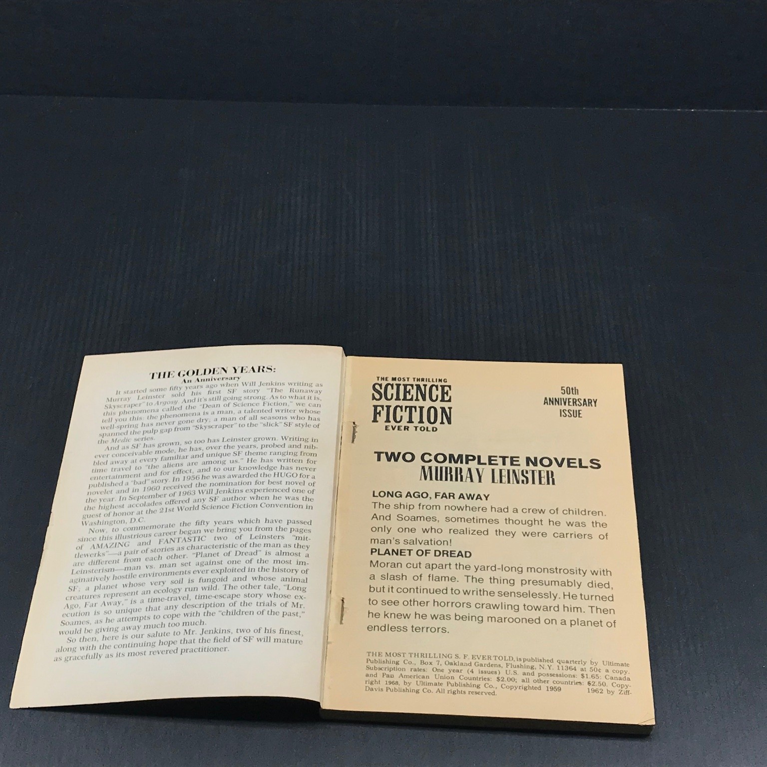 Two Complete Novels Murray Leinster 50th Anniversary 1968 Science Fiction