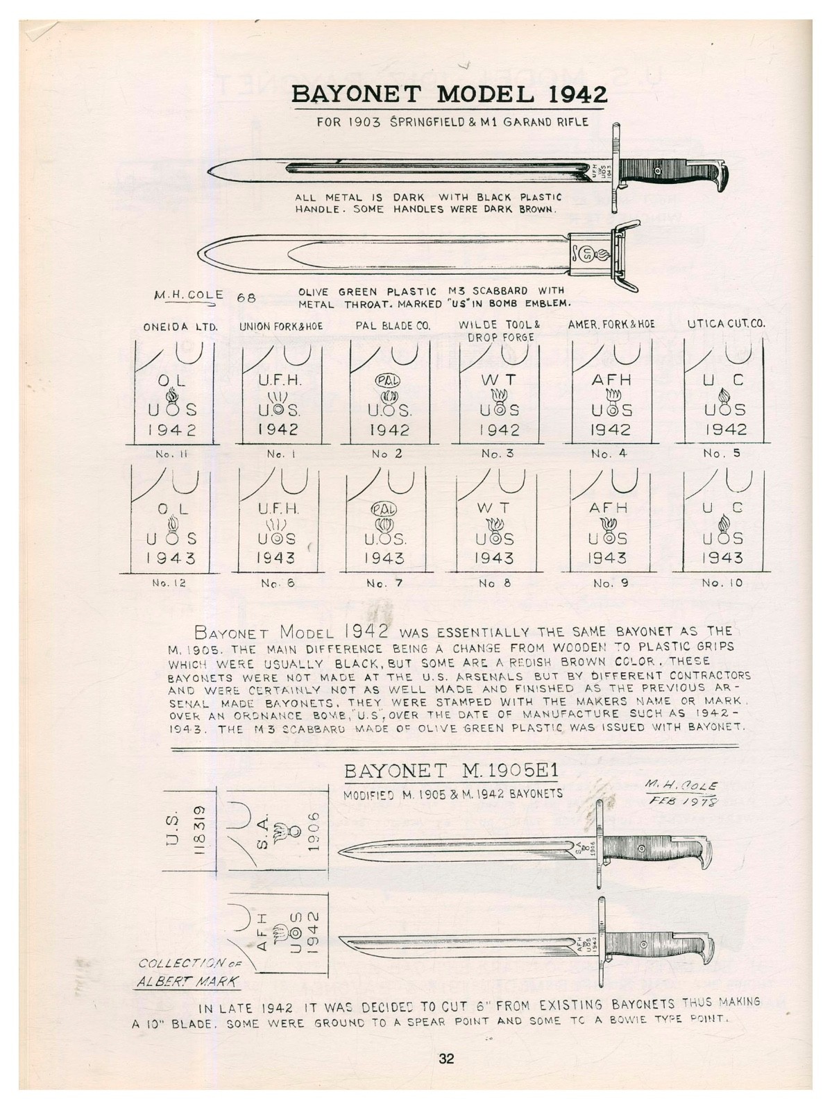 U.S. Military Knives – Bayonets & Machetes – Book III M.H. Cole 5th Printing W11