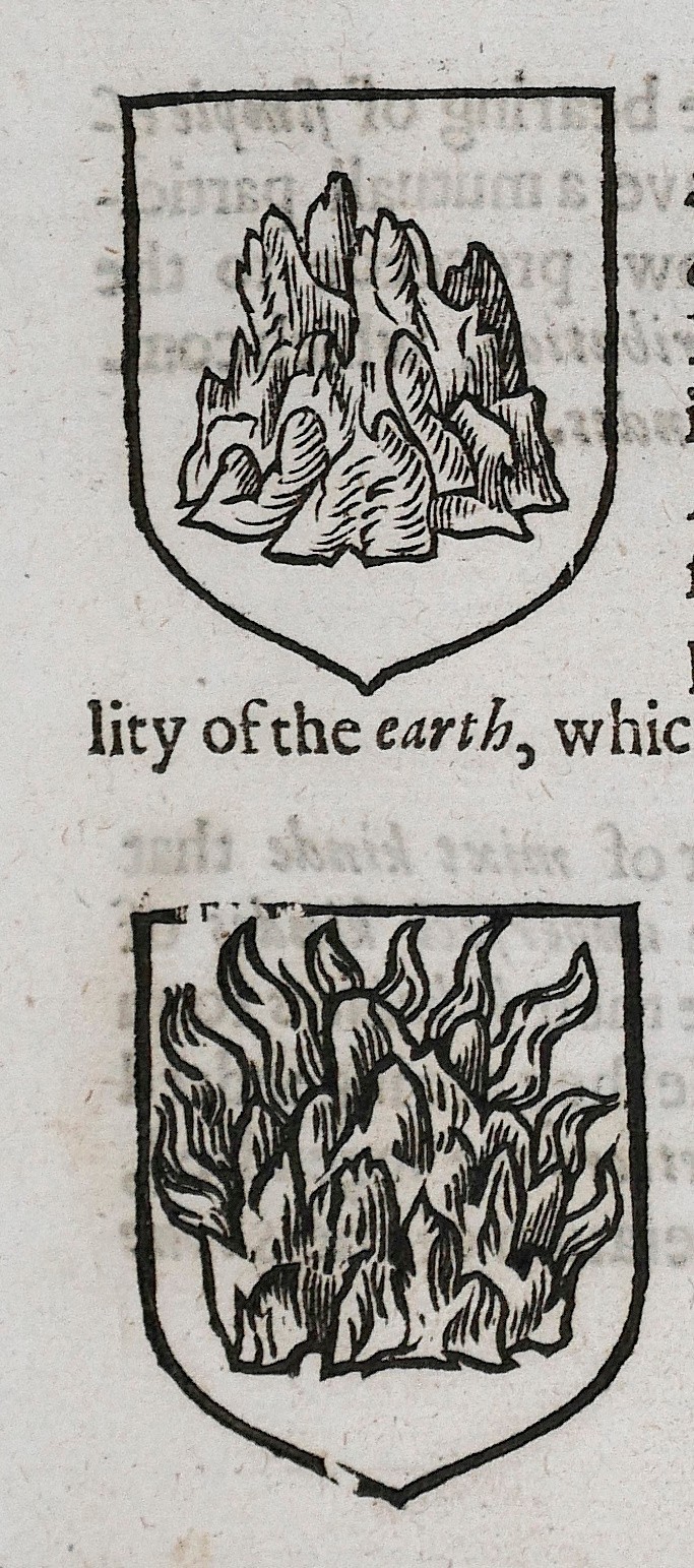 1638 Guillim Heraldry Leaf Fire Mountain Ætna & Fifteen Islands Arms