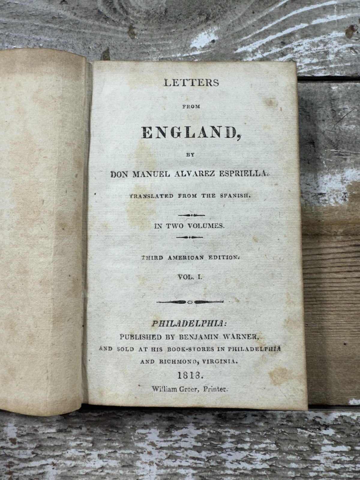 1818 Antique Letter Collection “Letters from England” 2 Volumes, Southey