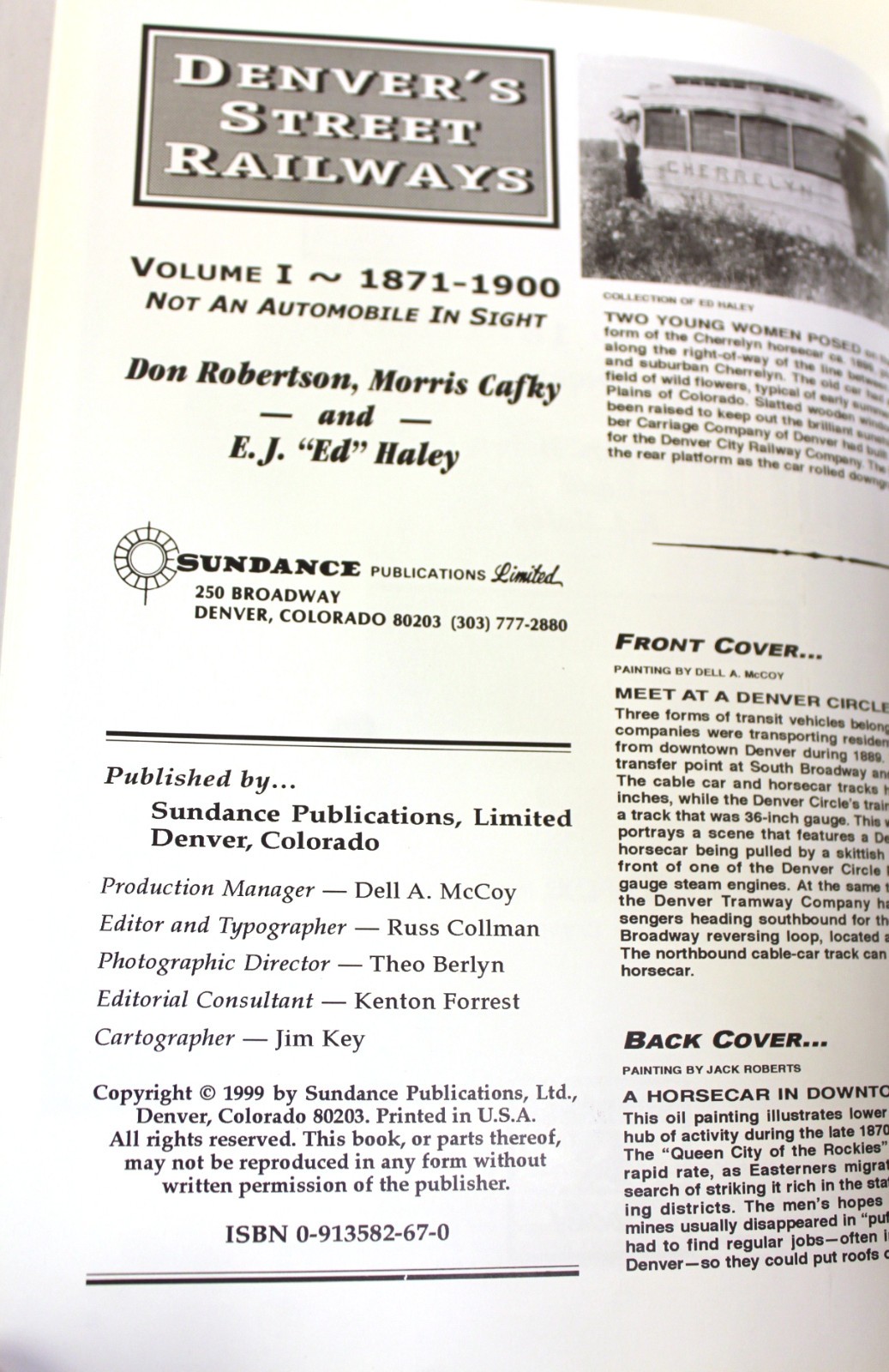 Denver’s Street Railways 3 Volume Set