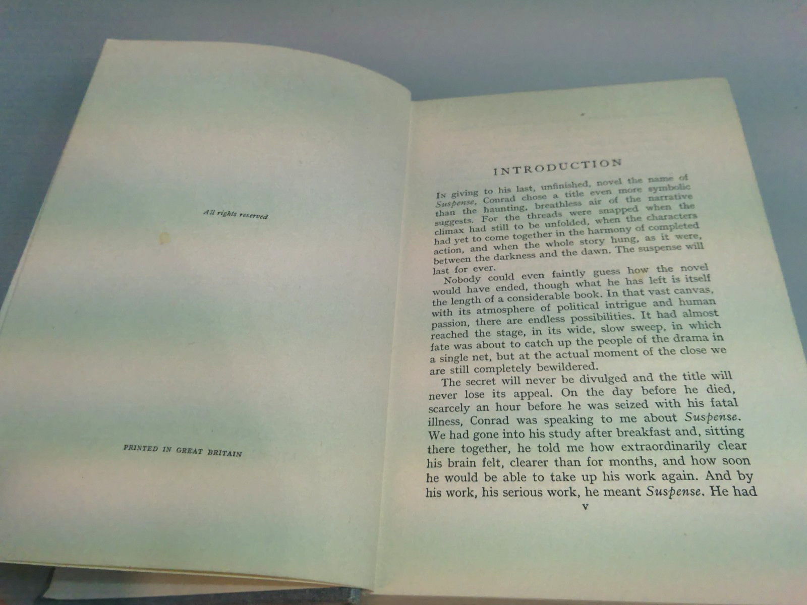 Suspense by Joseph Conrad 1925 First Edition J.M. Dent Hardcover Book