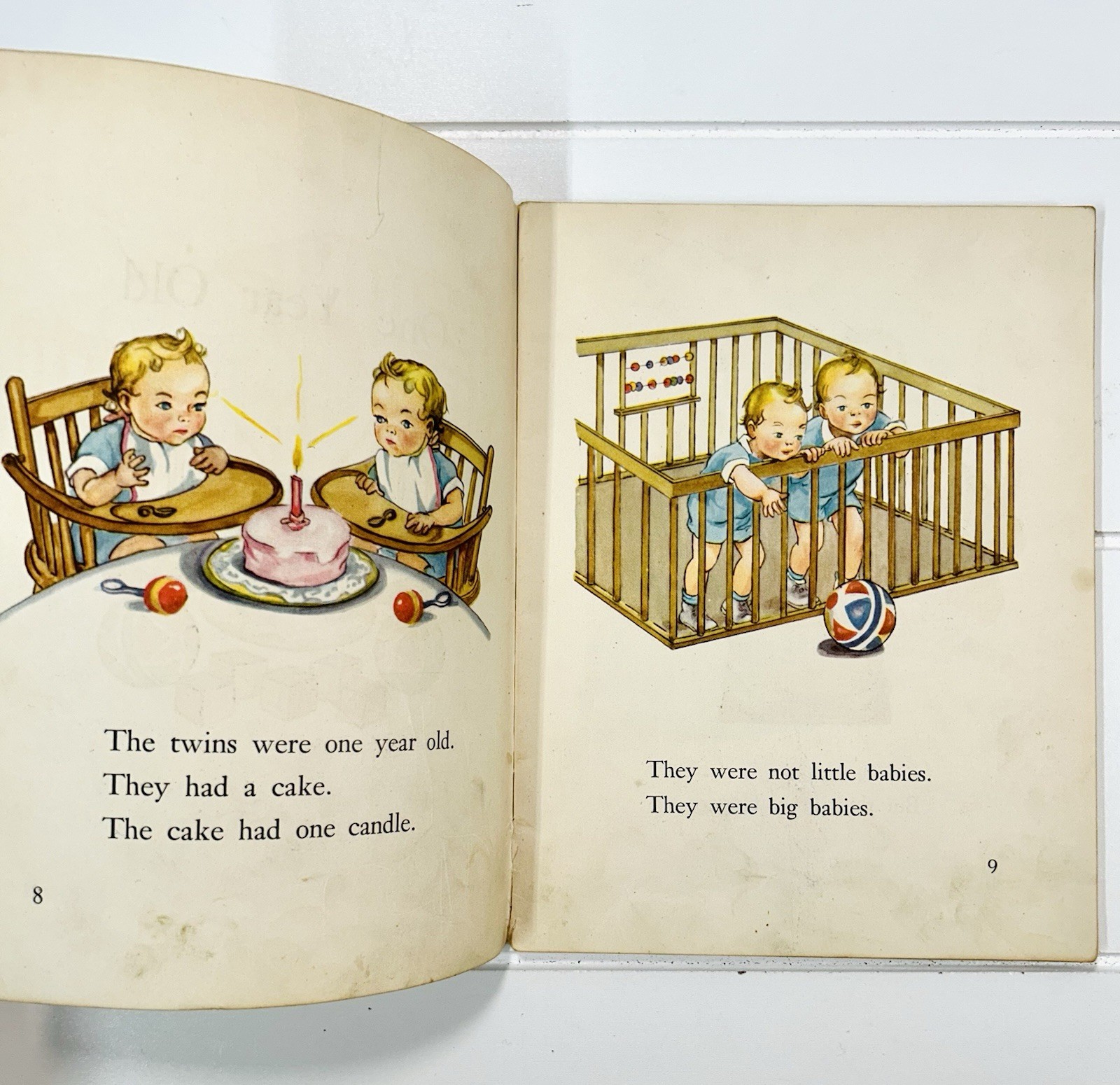 VTG Early Reader -Bigger And Bigger Twins Book Inez Hogan Softcover 1942